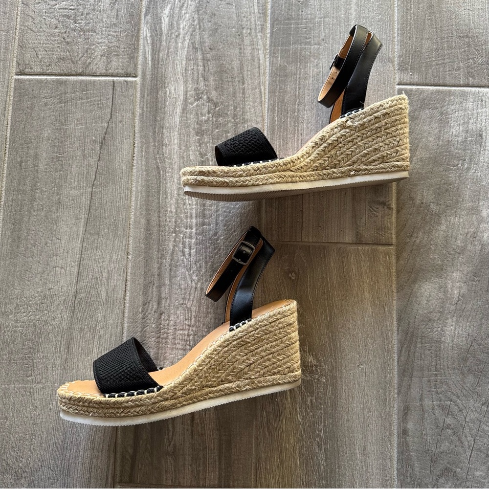 Crown Vintage Kannia Espadrille Wedge Black Sandal - Picture 7 of 11